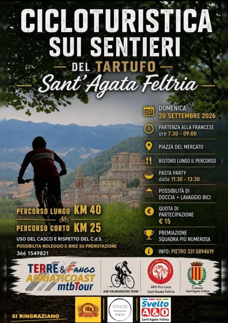 Cicloturistica sui Sentieri del Tartufo a Sant'Agata Feltria - 20 settembre 2026